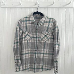Vintage Plaid Flannel Long-sleeved Two-Pocket Shirt Size S